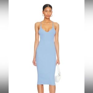 Racheal Open Back Dress by Superdown in Blue